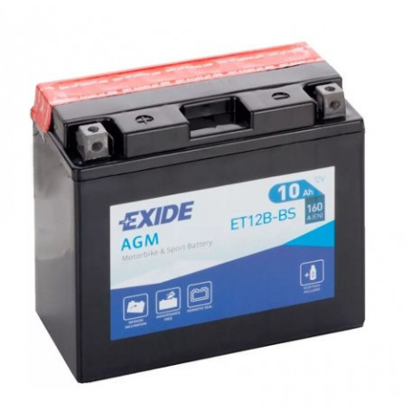 Exide ET12B-BS L+ 10Ah 160A(EN) 150x70x130 - YT12B-BS
