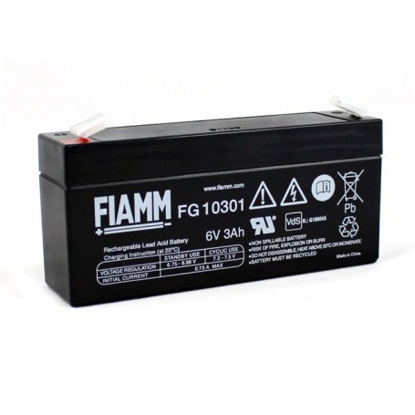 Fiamm FG10301 6V / 3Ah VdS G188045, Faston 4,8mm
