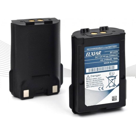 Baterija za Icom BP-245H, BP-245N, BP-245 - 2100 mAh 7.4 V Li-Ion + Belt Clip