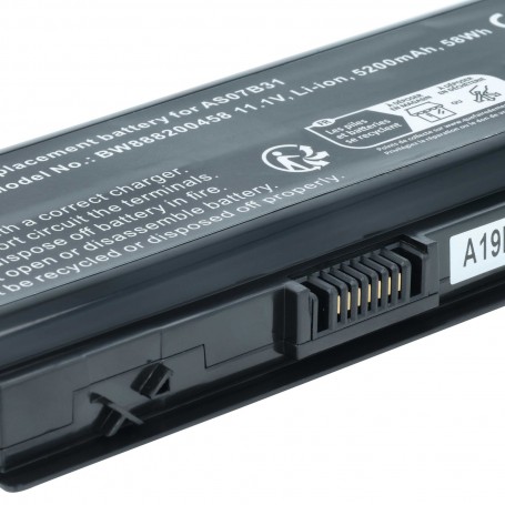 Baterija za Acer 01AS-2007B, AS07B32, AK.006BT.019, AS07B41 - 5200 mAh 11.1 V Li-Ion, black