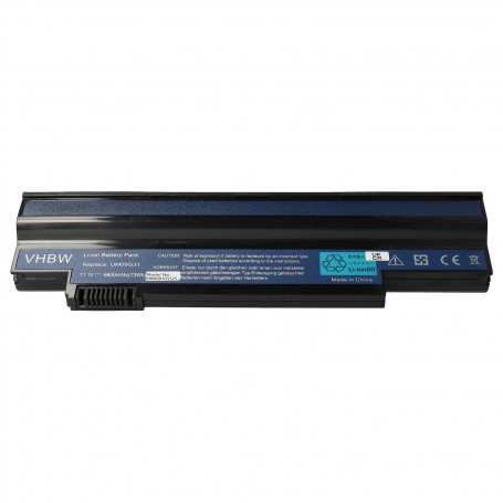 Baterija za Acer 3ICR19/65-0, 3ICR19/65-1, 3ICR19, 3ICR19/65 - 6600 mAh 10.8 V Li-Ion, black