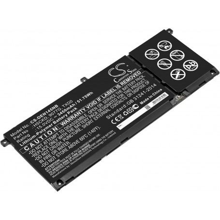 Baterija za Dell 9077G, H5CKD, TXD0 - 3450 mAh 15 V Li-polymer