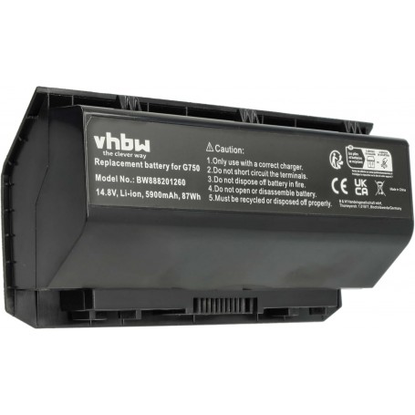 Baterija za Asus 0B110-0020000M, A42-G750 - 5900 mAh 14.8V Li-polymer