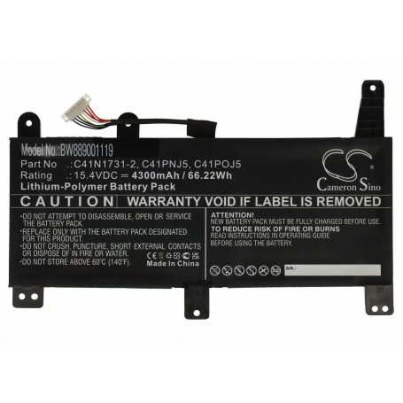 Baterija za Asus 0B200-02940000, 0B200-02990000 - 4300 mAh 15.4V Li-polymer