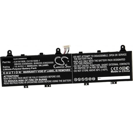 Baterija za Asus B0B200-03620000, 0B200-03590000, C41N1906 - 5600 mAh 15.4V Li-polymer