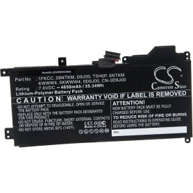 Baterija za Dell 09NTKM, 1FKCC, 9NTKM, 0D9J00, 0KWWW4, CN-0D9J00 - 4650 mAh 7.6V Li-polymer