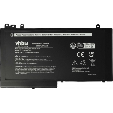 Baterija za Dell 09P402, 0JY8D6, 05TFCY, 0PYWG, 0RDRH9 - 3400 mAh 11.1V Li-polymer