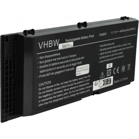 Baterija za Dell 0JHYP2, 0FVWT4, 0R7PND, 0PG6RC, 0TN1K5, 0RY6WH - 4400 mAh 11.1V Li-Ion