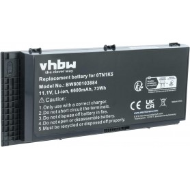 Baterija za Dell 0JHYP2, 0FVWT4, 0R7PND, 0PG6RC, 0TN1K5, 0RY6WH - 6600 mAh 11.1V Li-Ion