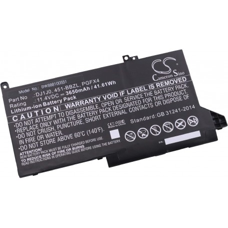 Baterija za Dell PGFX4, DJ1J0, ONFOH, 451-BBZL - 3650 mAh 11.4 V Li-Ion