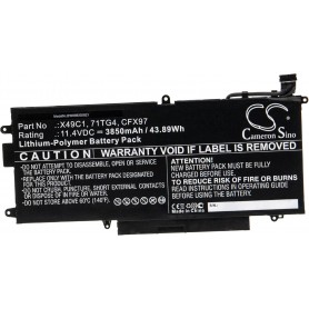 Baterija za Dell X49C1, CFX97, 71TG4 - 3850 mAh 11.4 V Li-polymer