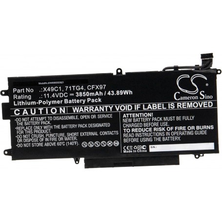 Baterija za Dell X49C1, CFX97, 71TG4 - 3850 mAh 11.4 V Li-polymer