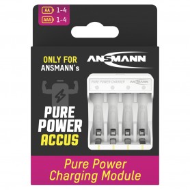 Smart Polnilnik Ansmann Pure Power za Li-Ion polnilne baterije velikosti AAA / AA, vključno z USB-C polnilnim kablom