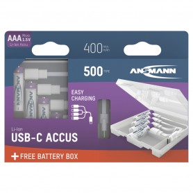 4x AAA 1.5V 500 mAh Li-Ion z vgrajenim polnilnikom USB