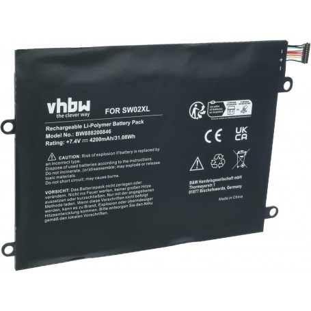 Baterija za HP 859517-855, 859470-1B1, SW02XL, HSTNN-IB7N - 4200 mAh 7.4 V Li-polymer