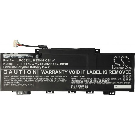 Baterija za HP HSTNN-0B1W, HSTNN-OB1W, M24421-271, M24421-2C1 - 3650 mAh 11.55 V Li-polymer