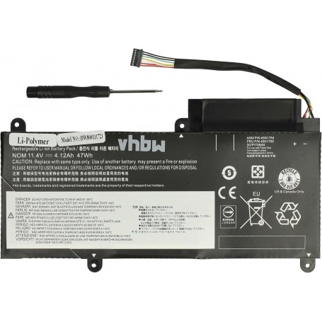 Baterija za Lenovo 00HW022, 45N1752, 45N1753 - 4120 mAh 11.4 V Li-polymer