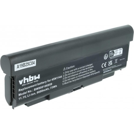 Baterija za  Lenovo 45N1144, 0C52863, 0C52864, 45N1145, 0A36302 - 6600 mAh 11.1 V Li-Ion