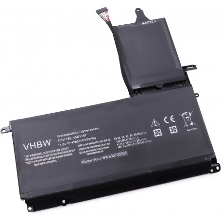 Baterija za Lenovo 45N1167, PXD3X2, 45N1165, 45N1166, 45N1164 - 4250 mAh 14.8 V Li-Ion