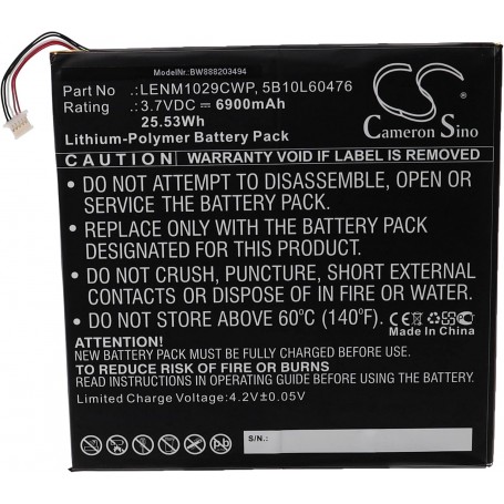 Baterija za Lenovo 5B10L13923, 5B10L60476, Tablet01, LENM1029CWP - 6900 mAh 3.7 V Li-polymer