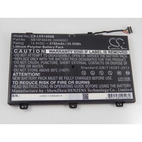 Baterija za Lenovo SB10F46439, 00HW001 - 3750 mAh 14.8 V Li-polymer
