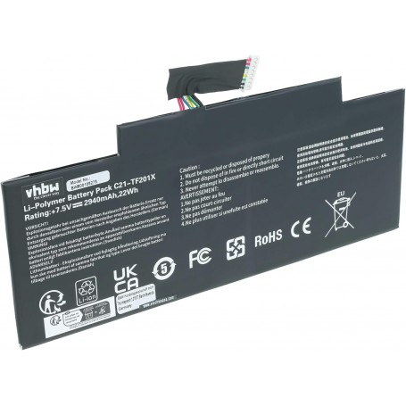 Baterija za tablični računalnik Asus C21-TF201X - 2900 mAh 7.5 V Li-polymer