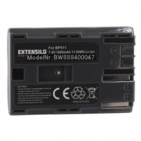 BP-511 Baterija za kamero za Canon EOS 5D, 10D, 20D, 30D, 50D, D30, 300D, PowerShot G1, G2, G3, G5, Pro 1 7.4V 1600mAh