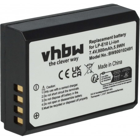 Baterija za Canon LP-E10 - 800mAh, 7.2V, Li-Ion