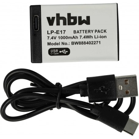 Baterija za Canon LP-E17 z vgrajenim USB-C priključkom