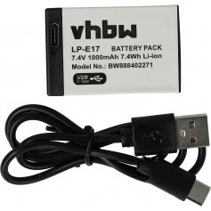 Baterija za Canon LP-E17 z vgrajenim USB-C priključkom