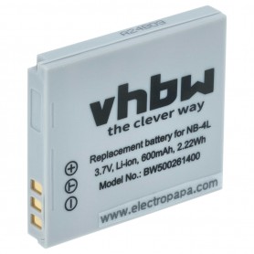 Baterija za Canon NB-4L - 600mAh, 3.6V, Li-Ion