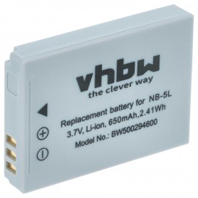 Baterija za Canon NB-5L - 650mAh, 3.6V, Li-Ion