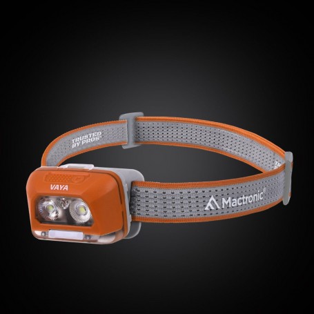Oranžna naglavna LED svetilka Mactronic VAYA AHL0091