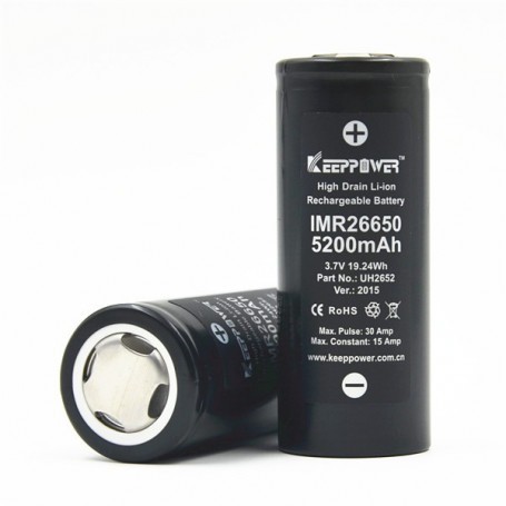 26650 3.7V Li-Ion 5200 mAh 15A IMR