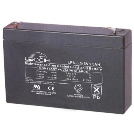 Leoch 6V 8.5Ah PB AGM akumulator