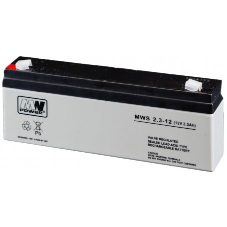 12V 2.3 Ah AGM akumulator MWS 2.3-12